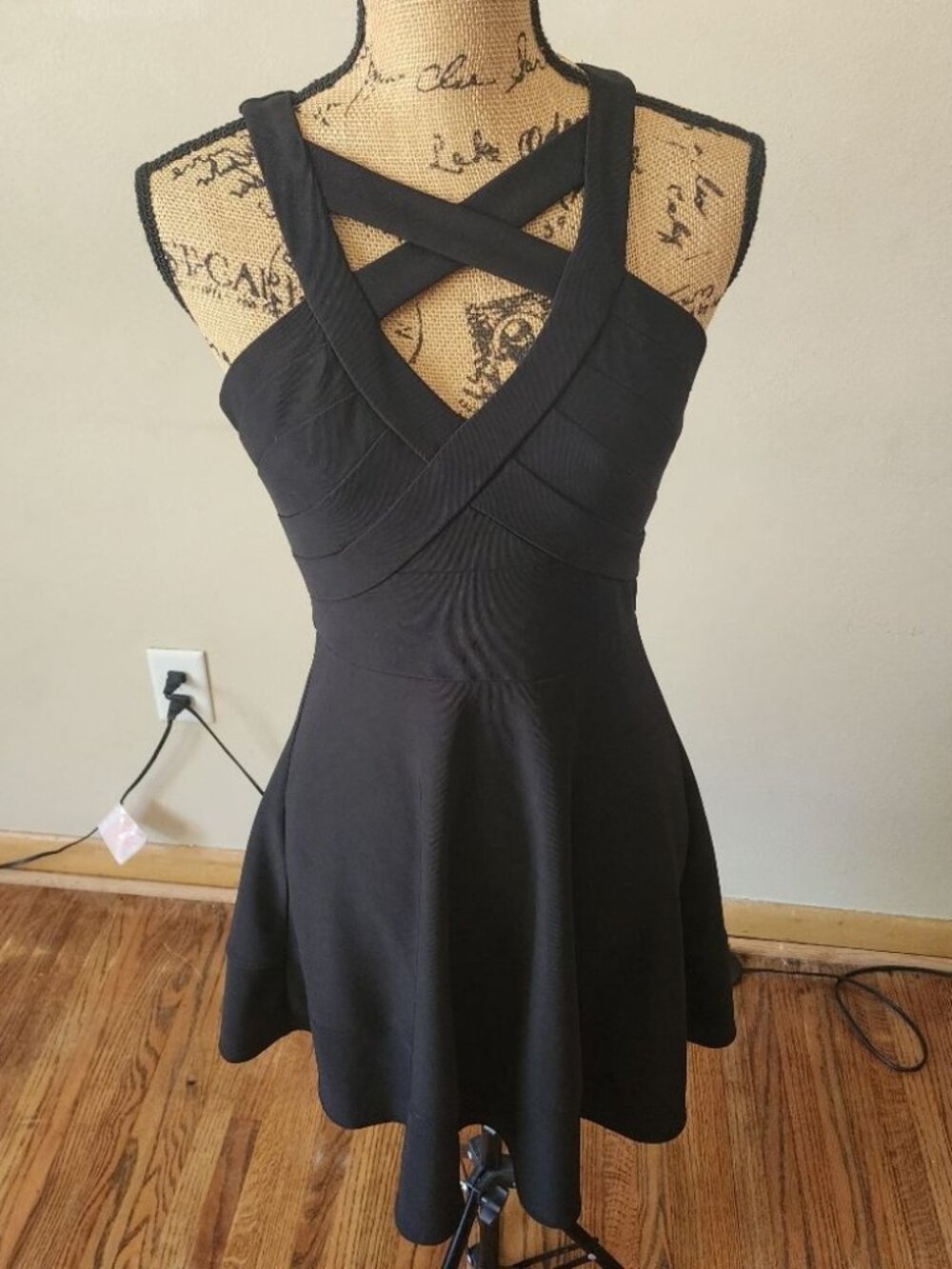 Emerald Sundae Black Halter Skater Dress Size 5 Goth Lite Dark Coquette